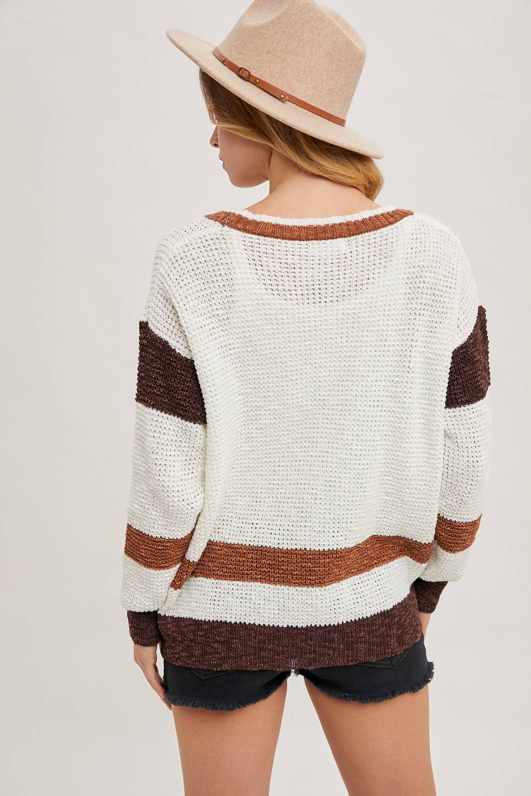 Bluivy - Wholesale Cardigan - Women's - COLOR BLOCK BUTTON DOWN KNIT SWEATER CARDIGAN7