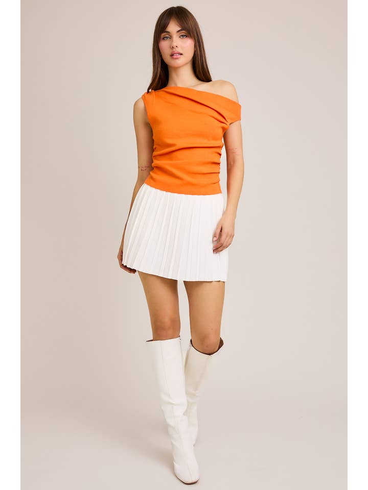 LE LIS - Wholesale Knit Top - Women's - ASYMMETRICAL NECK SWEATER TOP65