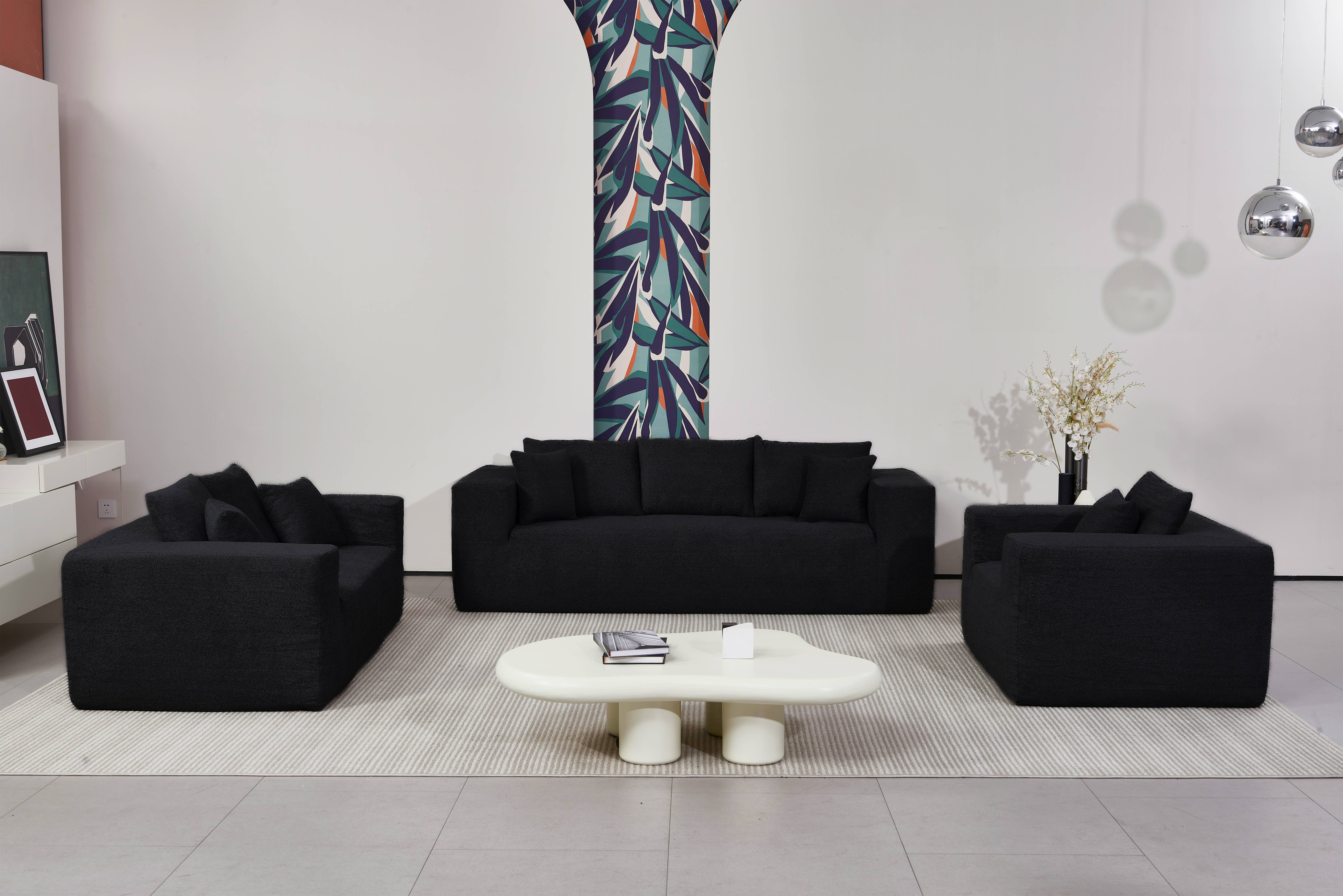 LivingTaste Home Inc - Vente Canapés - Canapé d'angle noir en L – méridienne 3 places12