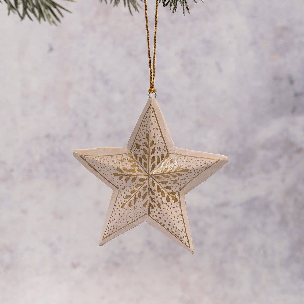Bollywood Christmas - Wholesale Ornament - White Snowflake 3D Hanging Star