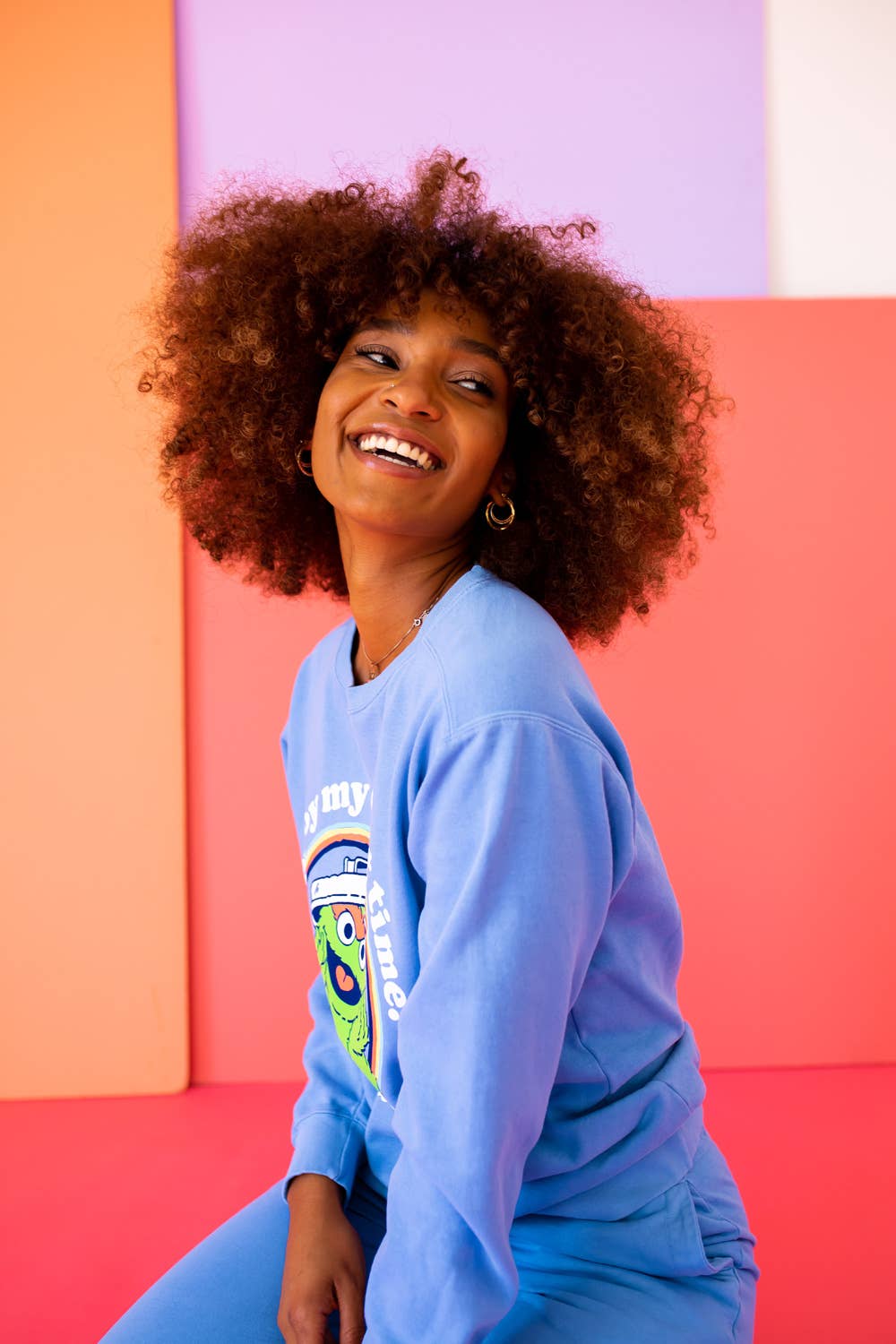 Blue Anti-Social Oscar The Grouch Sweatshirt for wholesale on Faire8
