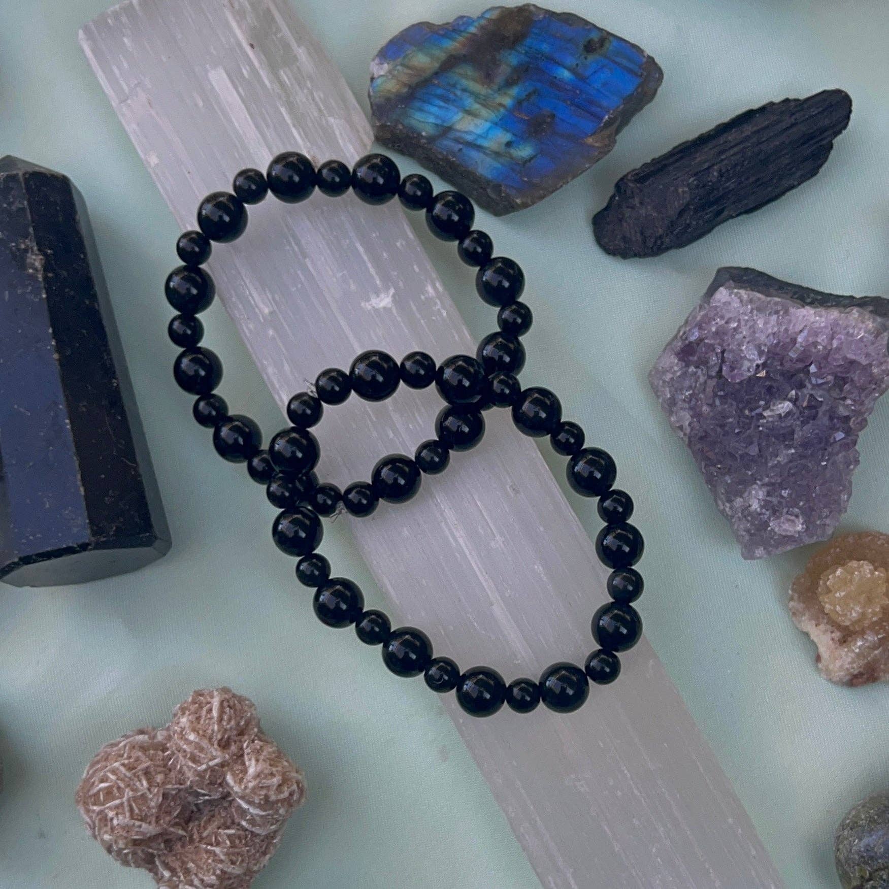 Obsidiaan kralen armband voor wholesale door The Lucky Libra