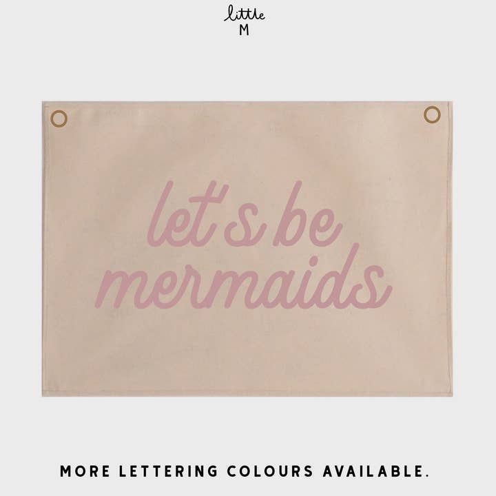 Tenture murale Let's be mermaids 50 x 70 cm - autres couleurs disponibles pour la vente par Little M