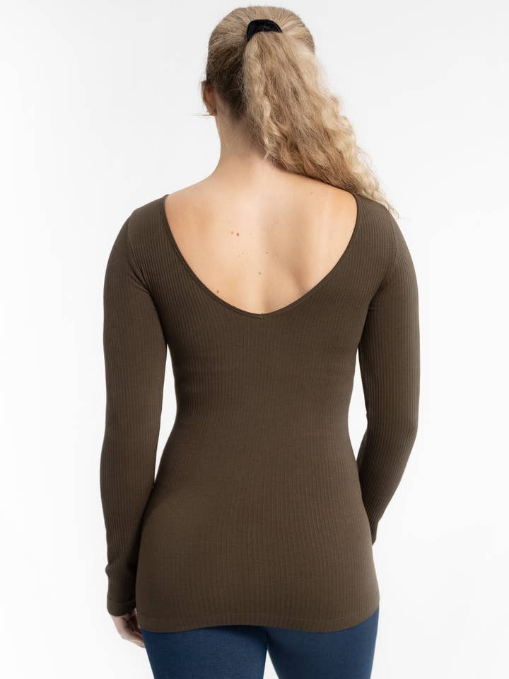 ELIETIAN - Wholesale Knit Top - Women's - Ribbed Reversible Long Sleeve32