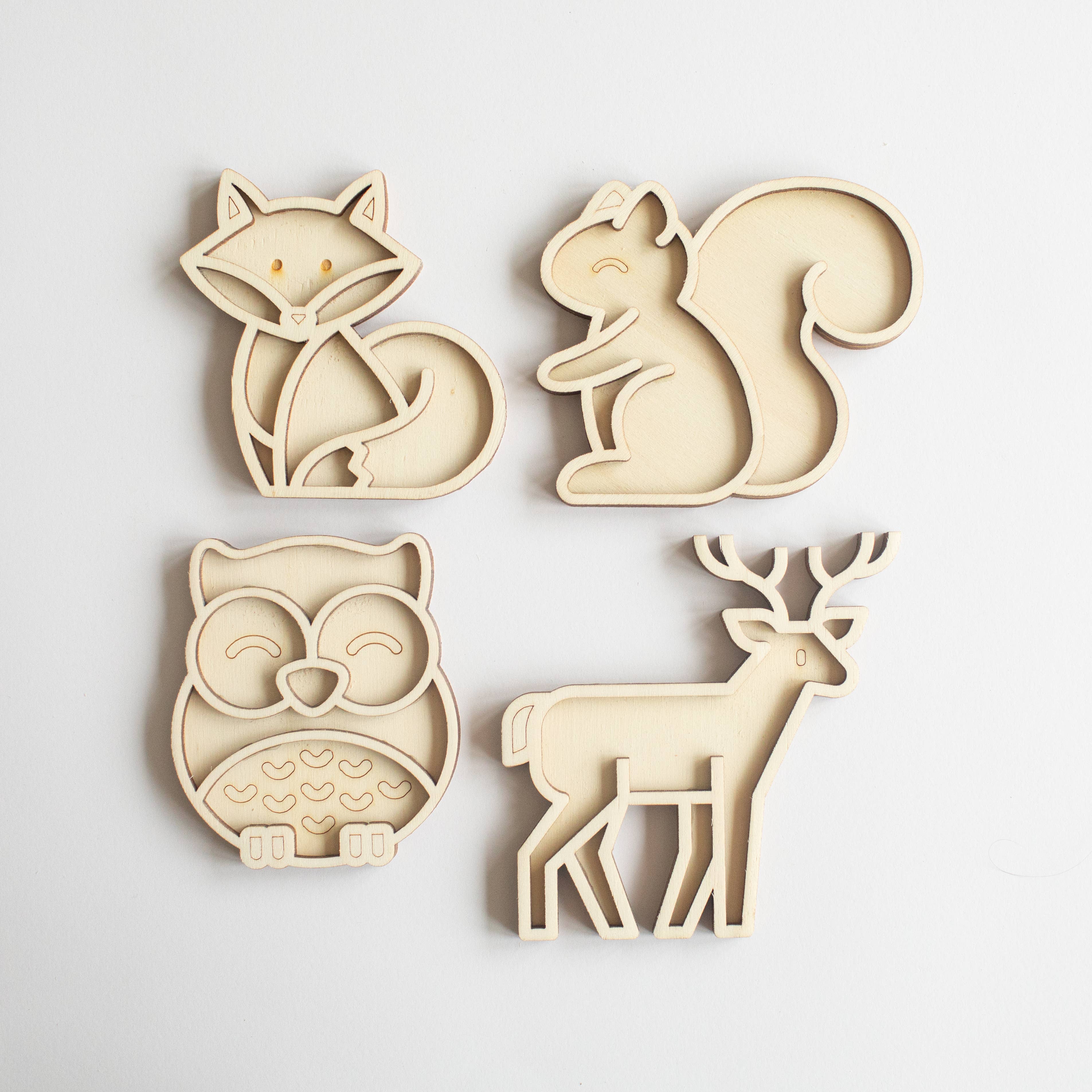 Studio de Rijk - Vente Lot de jouets – enfant - Mini ensemble de plateaux - Animaux de la forêt0