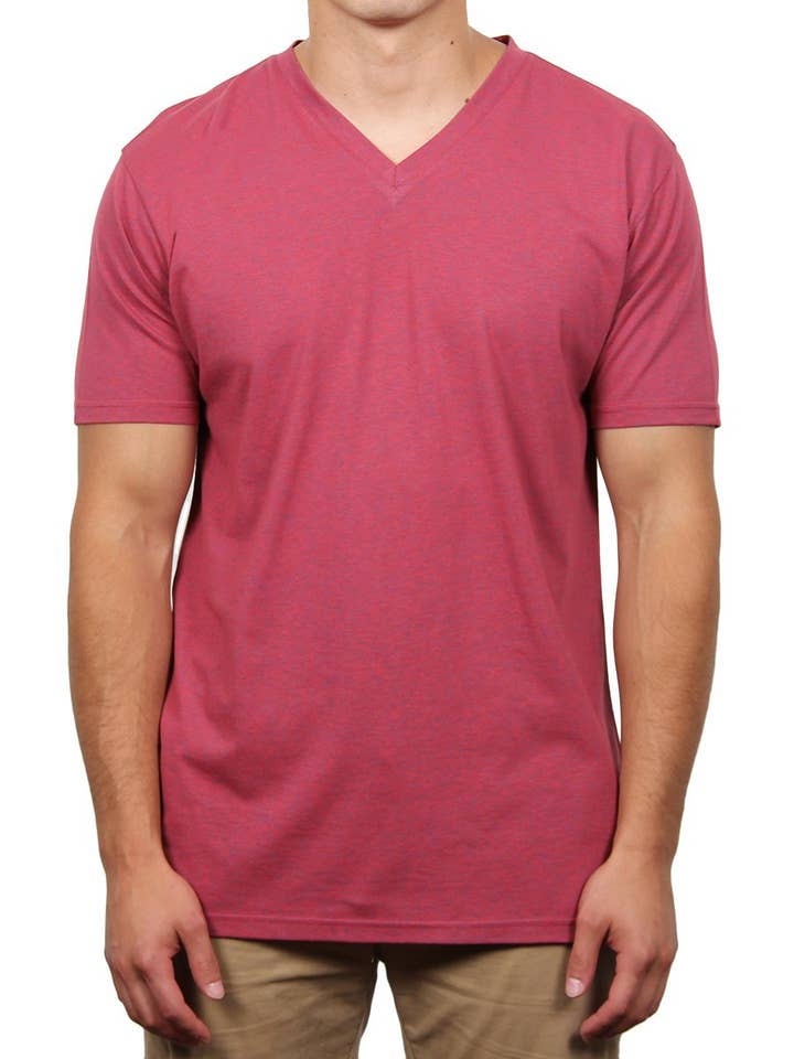 TRI-GRAVEL JERSEY SS V-NECK  SKU: W1047-0047 for wholesale by Dikotomy