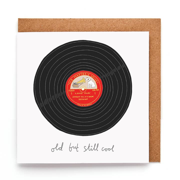 Cartão de aniversário divertido com disco de vinil | Cartão estiloso para homens por atacado de You've Got Pen On Your Face