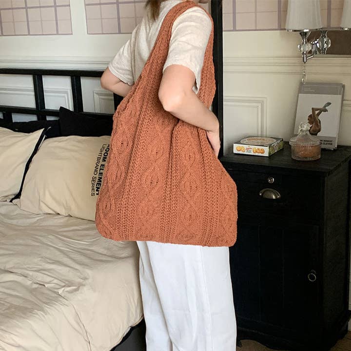 Suhkasana - Wholesale Tote bag – Women's - Large Tote Aesthetic Shoulder Hippie Knit Bag10