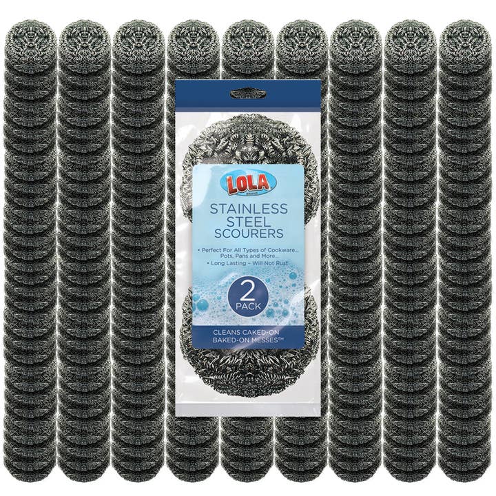 Stainless Steel Scourers - 288 pack for wholesale by LOLA