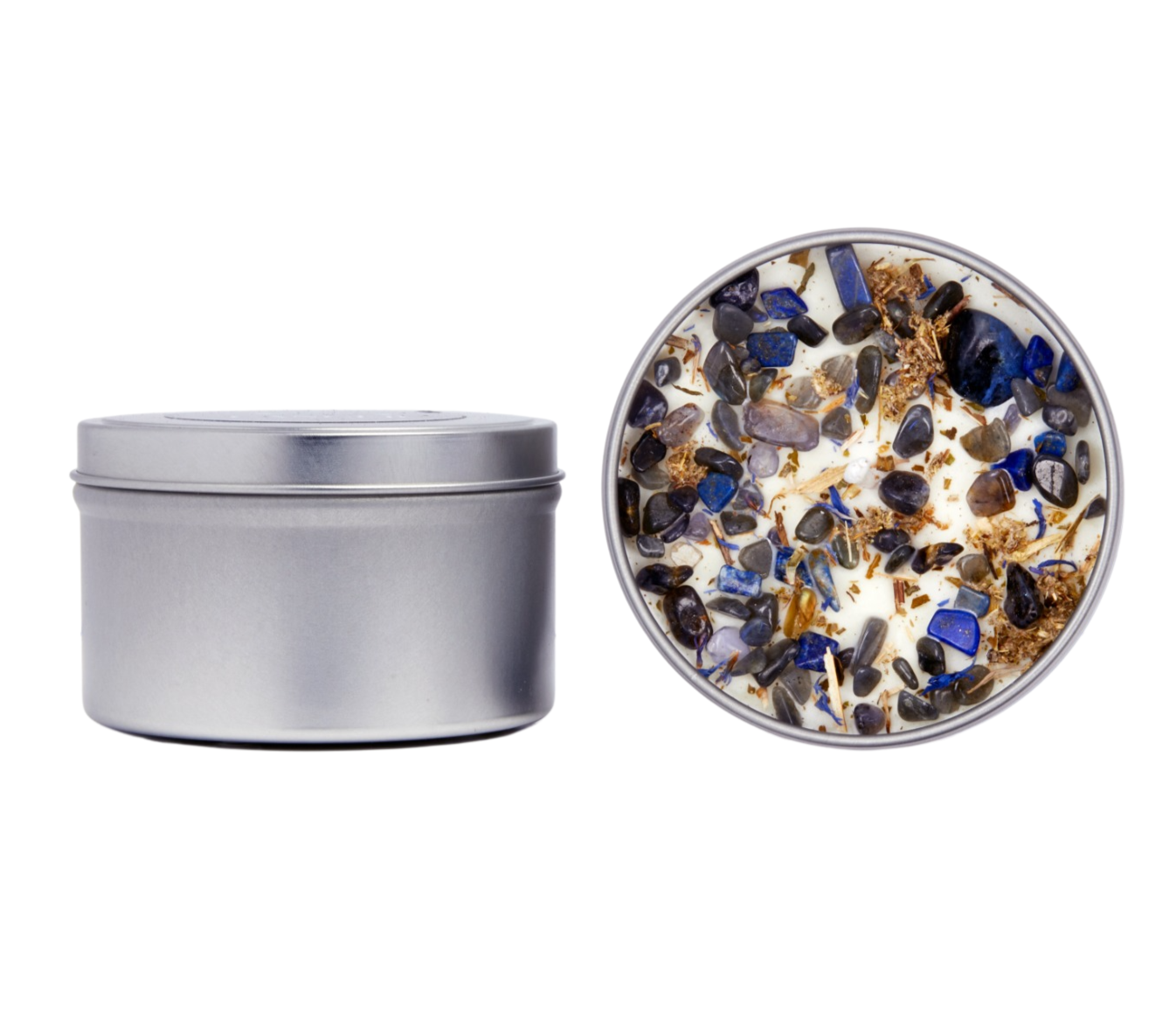 New Moon Beginnings - Wholesale Jar/Filled Candle - Seven Chakra Candles - Soy Candle - Herb & Crystal Candles3