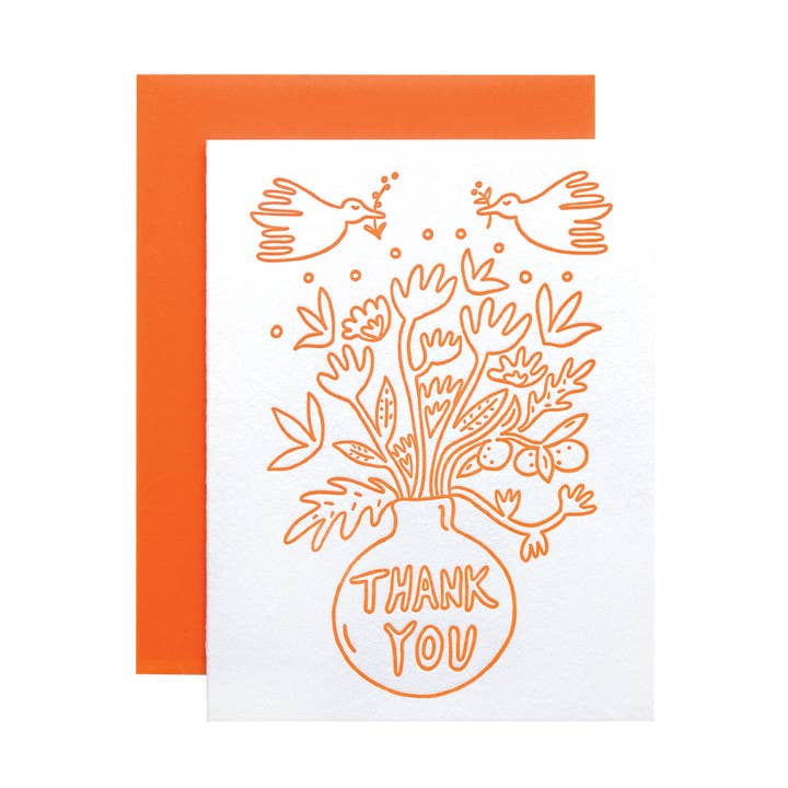 Tak Blomster (Orange) Takkekort for engroshandel hos Ink Paper Crafts