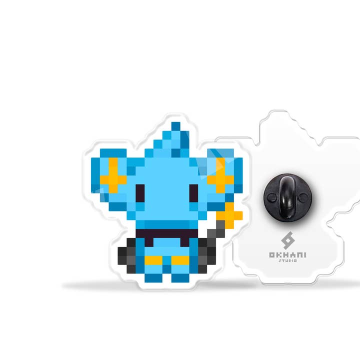 Acrylic pin Shinx for wholesale by Okhami Studio