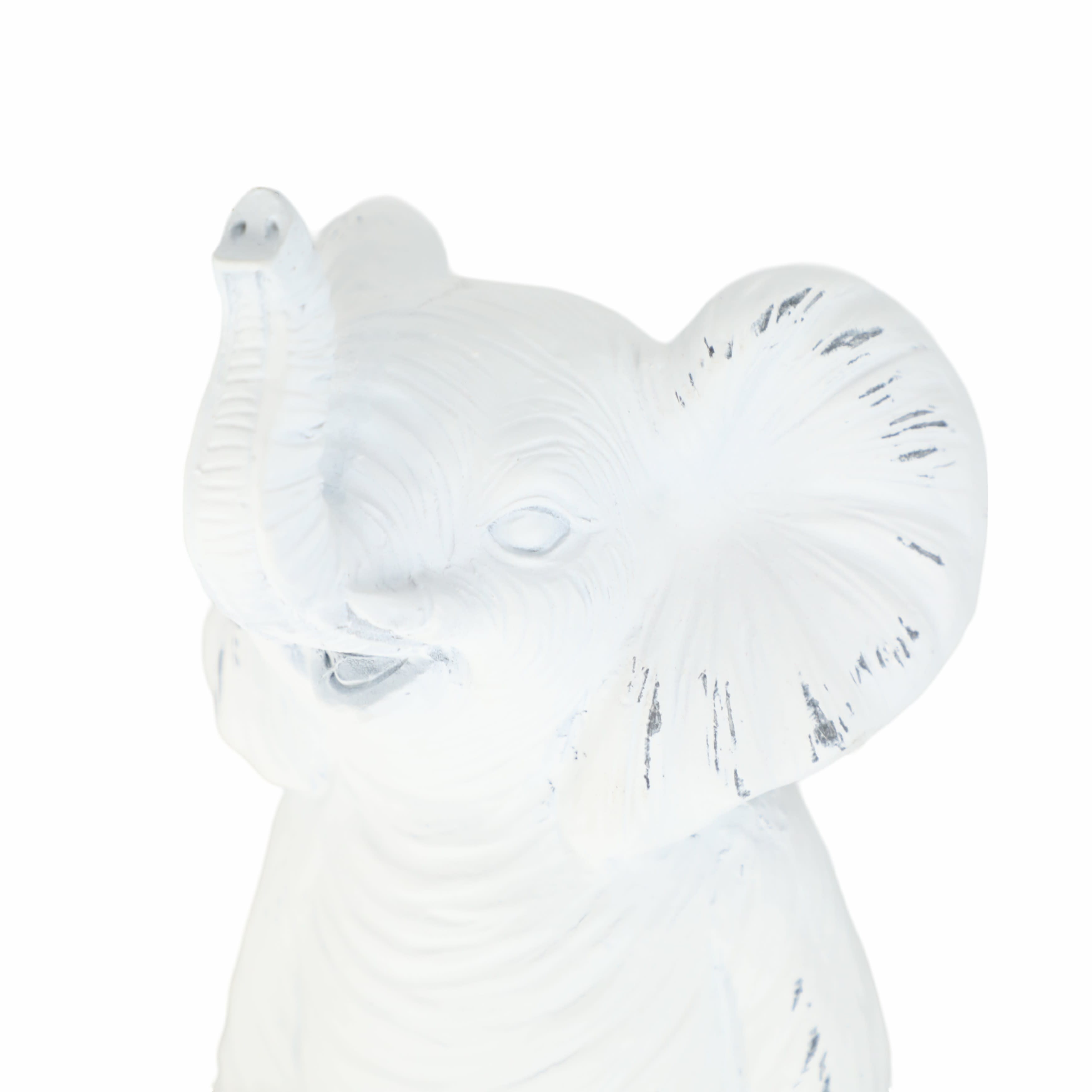 Sagebrook Home - Wholesale Decorative Figurine - Resin Stone Look Yoga Elephant Figurines Set - White, 6 in.9