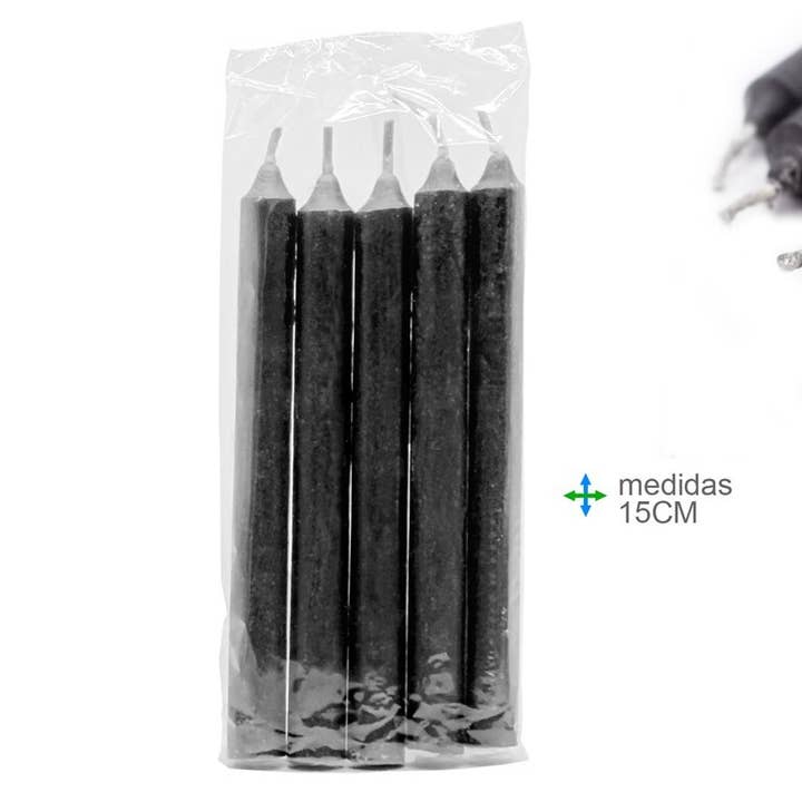 Esoterica Arte - Wholesale Tapered Candle/Candlestick - Black Ritual Candle 15cm (15 units)
