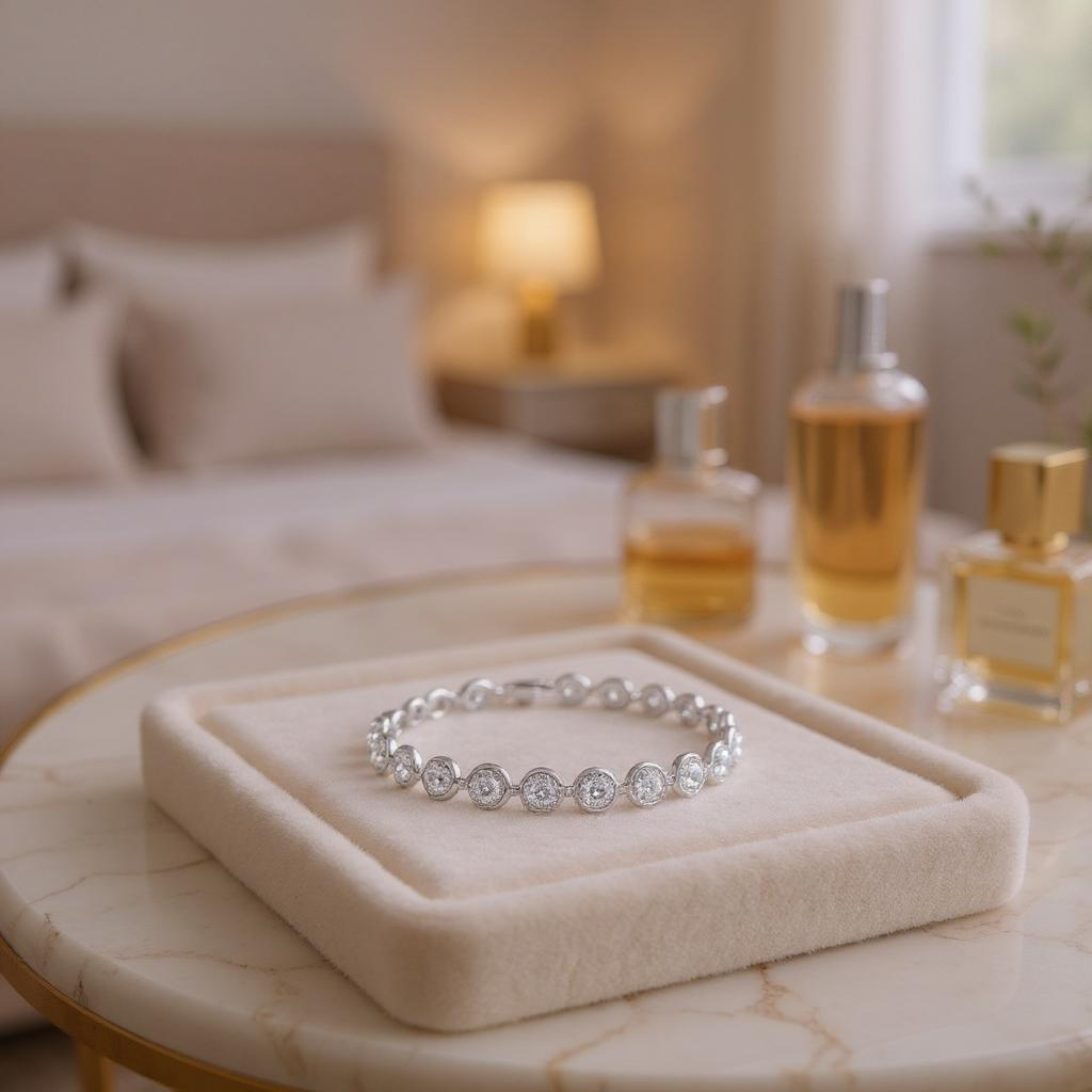 Athena Bridal Jewellery – Großhandel Perlenarmband – KOLLEKTION - KRISTALL-GLITZER-ARMBAND - BR172 SILBER0