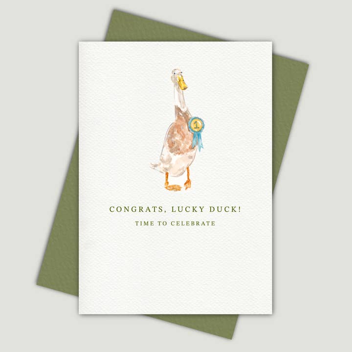 Congrats Lucky Duck Card | Quacking Puns and other Purchase Wholesale congratulations graduation cards. Free Returns & Net 60 Terms on Faire trending on Faire.