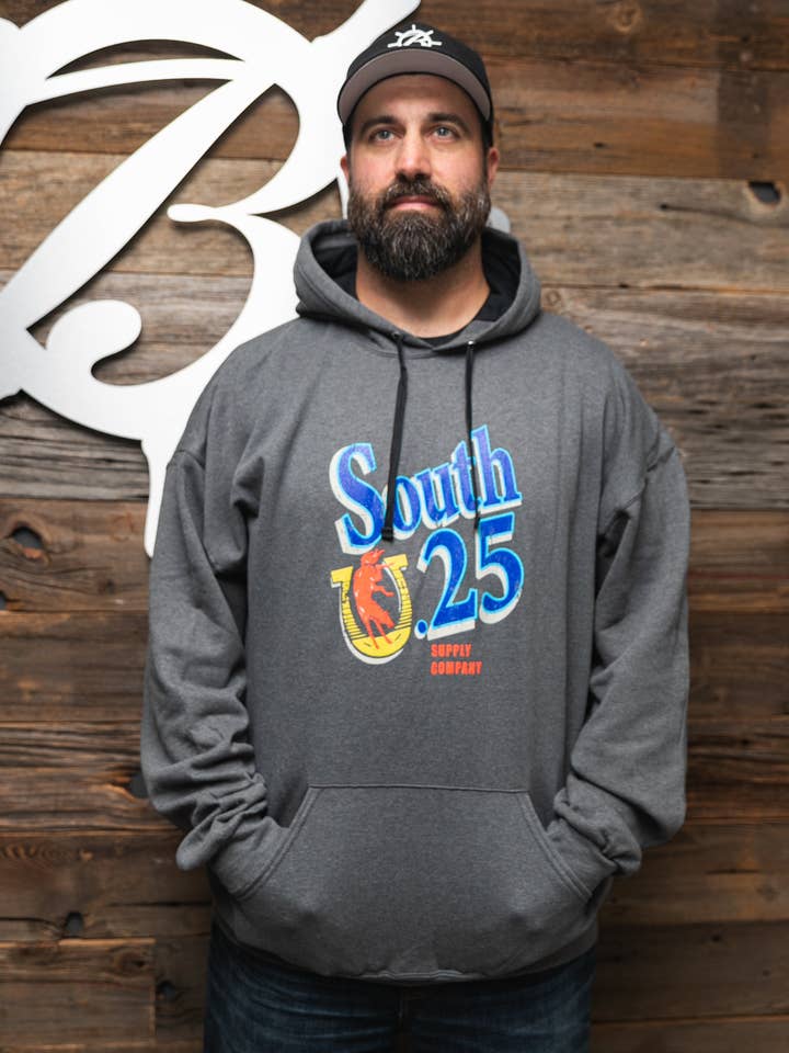South .25 Charcoal Heather Hooded Sweatshirt por atacado de South Quarter