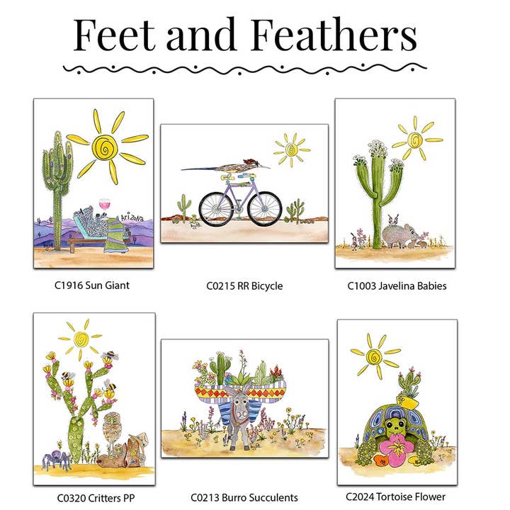 Pieds et plumes | Coffret de cartes pour la vente par Zinnia Sky Studio LLC