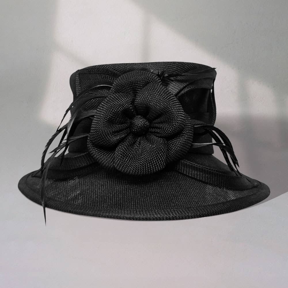 Sensibling Corp. - Wholesale Fascinator Hat - Women's - Flower Ribbon Feather Accented Sinamay Dressy Hat11