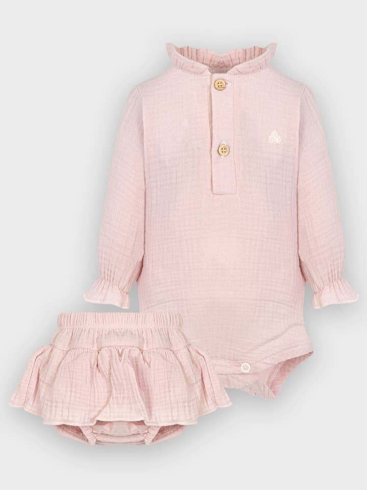 Ensemble body et culotte-culotte fille en coton bio TRENDY ORGANIC pour la vente par Minhon