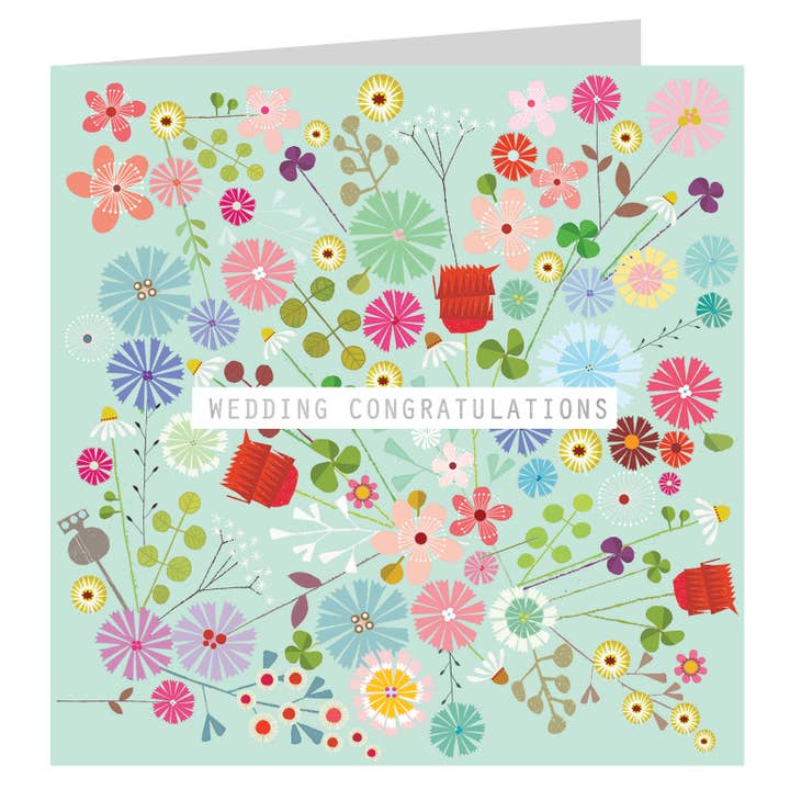 FL09 Silver Foiled Floral Wedding Card for wholesale by Kali Stileman Publishing