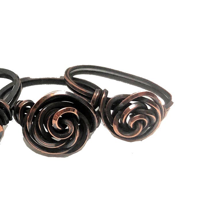 Handmade by Marlayna – Engroshandel Båndring – Wire Indpakket kobber Rose Ring3