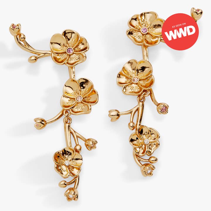 Boucles d'oreilles pendantes Pensée 2-en-1 du Jardin botanique de New York® pour la vente par Alex and Ani