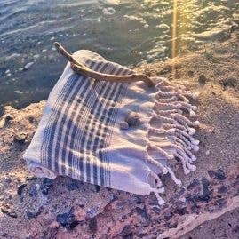 Ecobain - Vente Serviette de plage - Serviette de hammam « Collection Lin » | lin+coton3