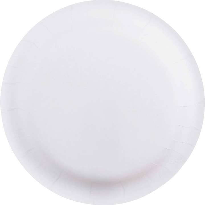 EcoQuality - Wholesale Disposable Plate - White Heavy Duty Coated Disposable Paper Plates (9inch)