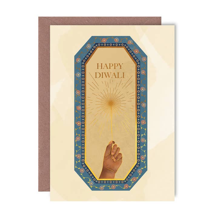 Diwali Vuurwerk Verijdeld A6 Wenskaart voor wholesale door Lione & Sheikh