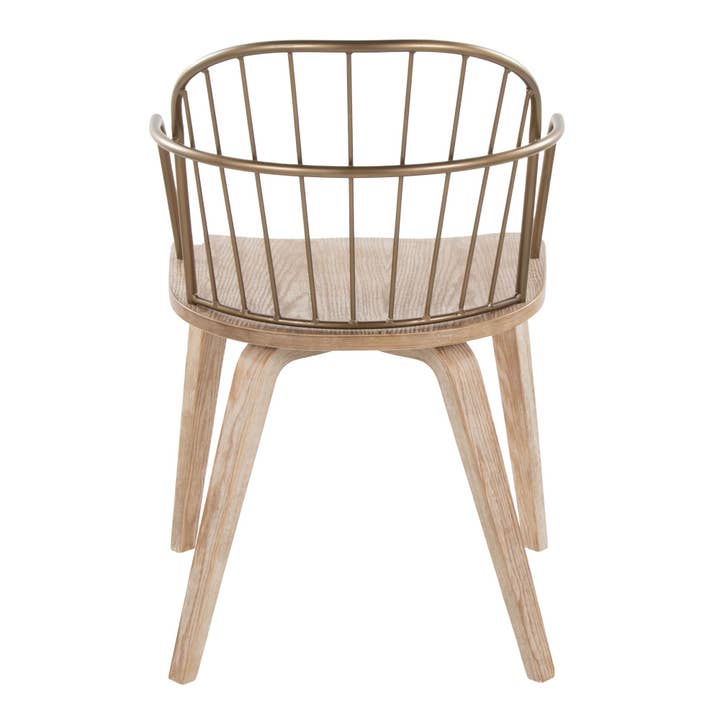 Black Metal Dark Walnut Wood Riley Arm Chair - Set of 2 for wholesale on Faire4