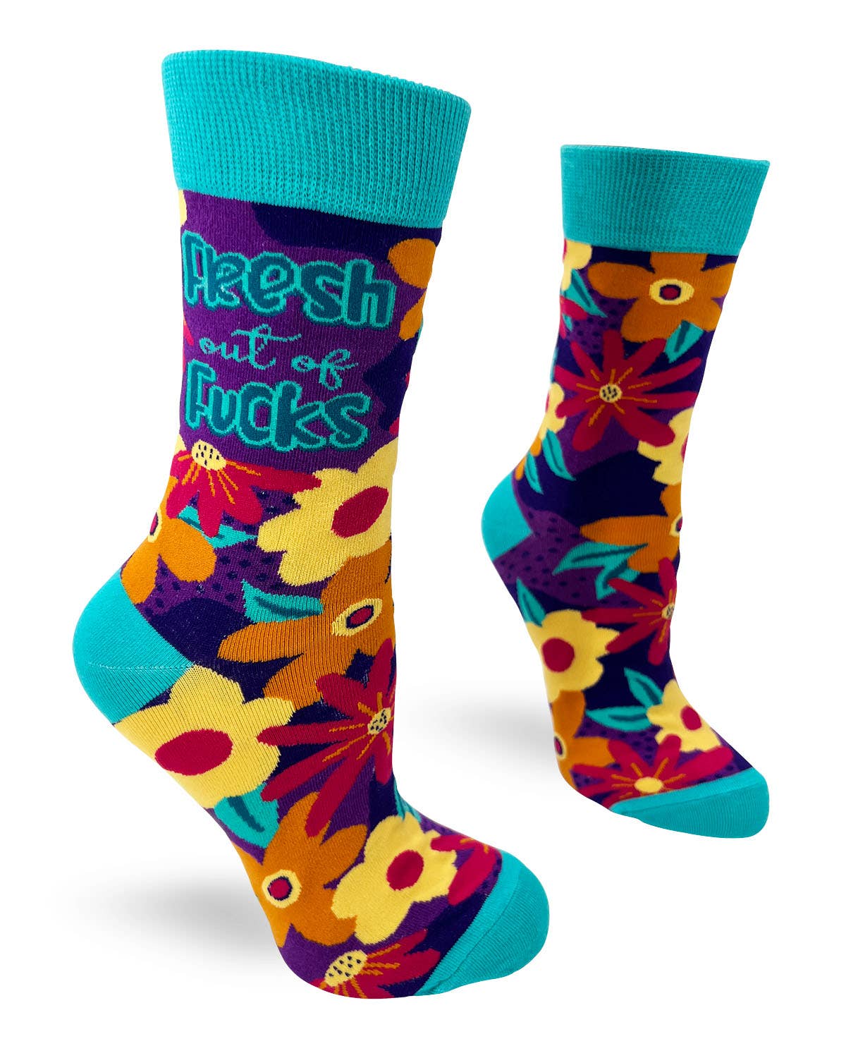 Fresh out of F..ks Ladies' Novelty Crew Socks for wholesale by Fabdaz