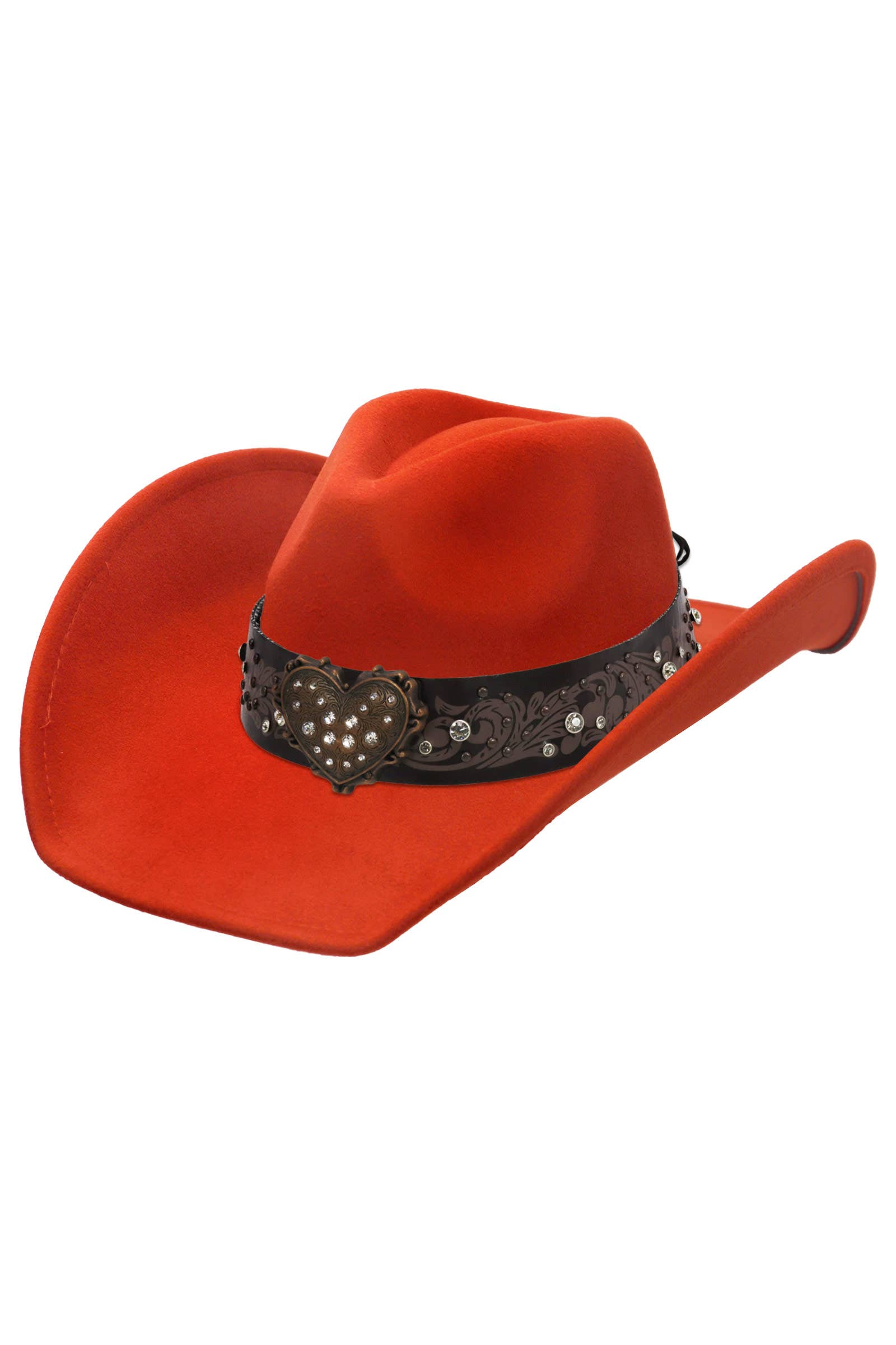 Cap Zone - Venta al por mayor Sombrero cowboy - Unisex - Sombrero vaquero de fieltro con cinturón de strass en forma de corazón22