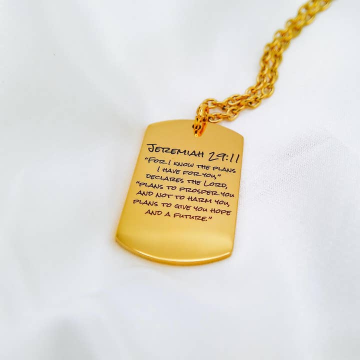 Collana da uomo con versetto biblico per la vendita all'ingrosso da parte di Avy + Tay