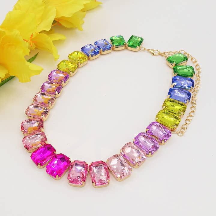 Daemon srls - Wholesale Beaded/Pearl Necklace - MARGOT collier con pietre sfaccettate - gold32