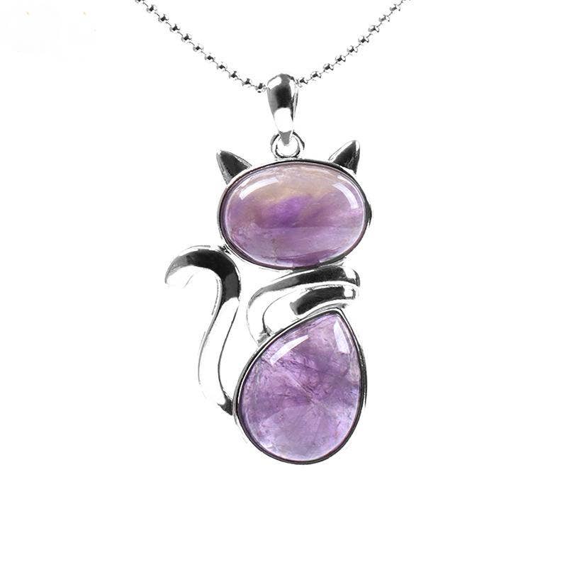 Mio Queena - Wholesale Pendant/Charm Necklace - Natural Stone Cat-shaped Pendant Necklace - CS17