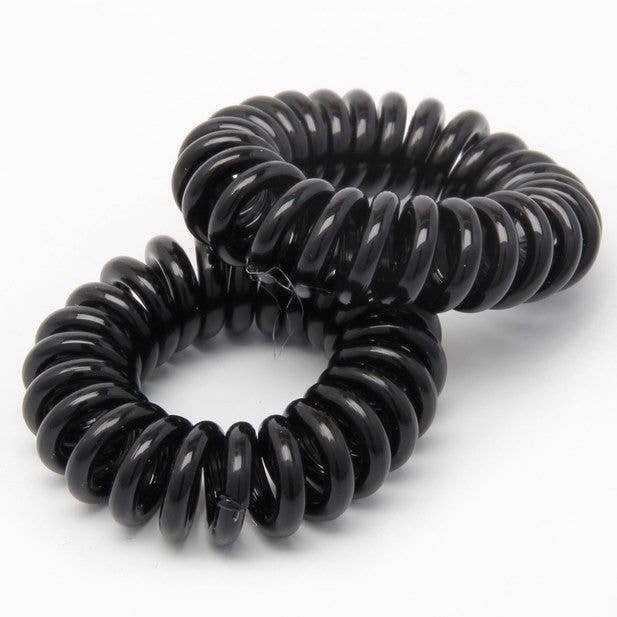 Inca UK – wholesale Hair tie – Spiral cord elastic - 9mm Thick - Card of 4 - Black2