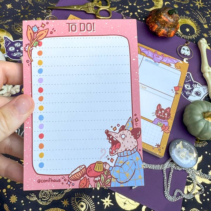 Bloc de listas de tareas | Spooky Cute Buddies, 50 hojas desprendibles para venta al por mayor de Comfhaus