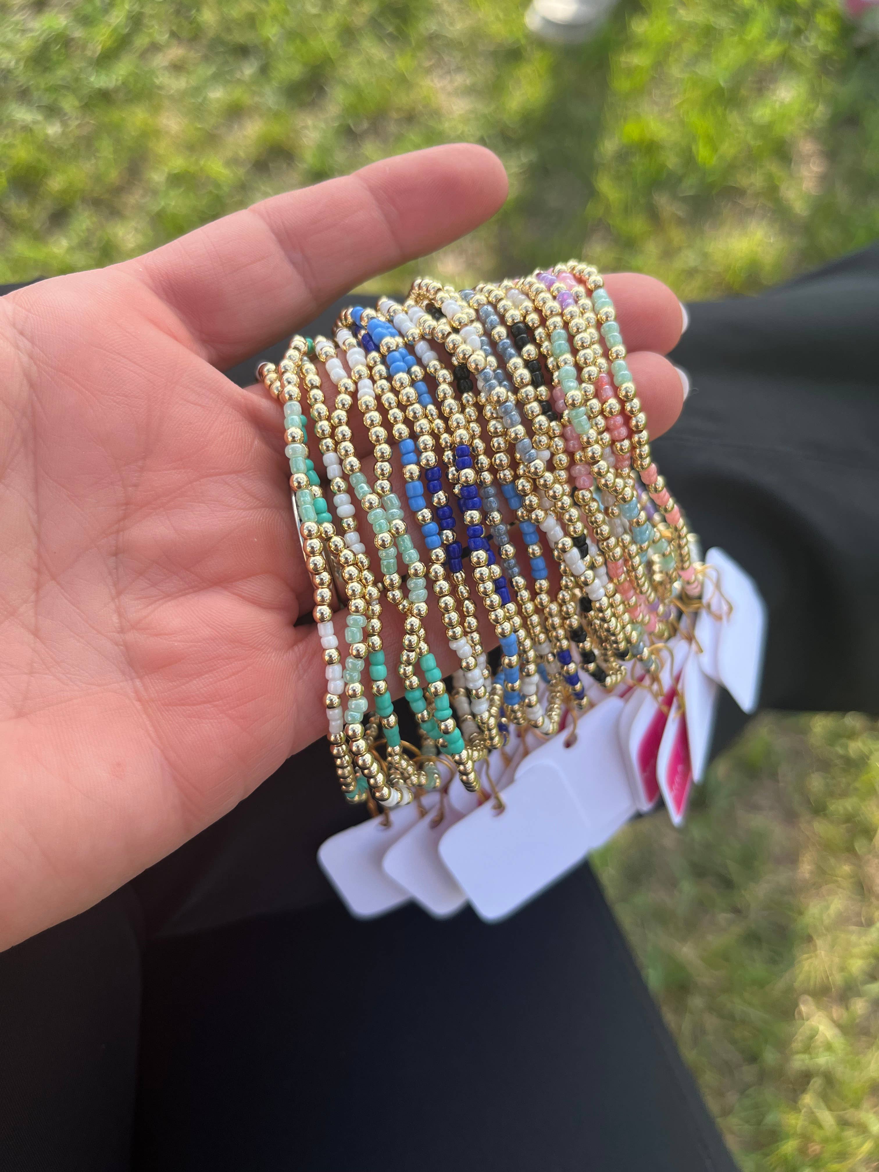 Stick Style - Wholesale Beaded Bracelet - 14k gold filled color bracelet 10