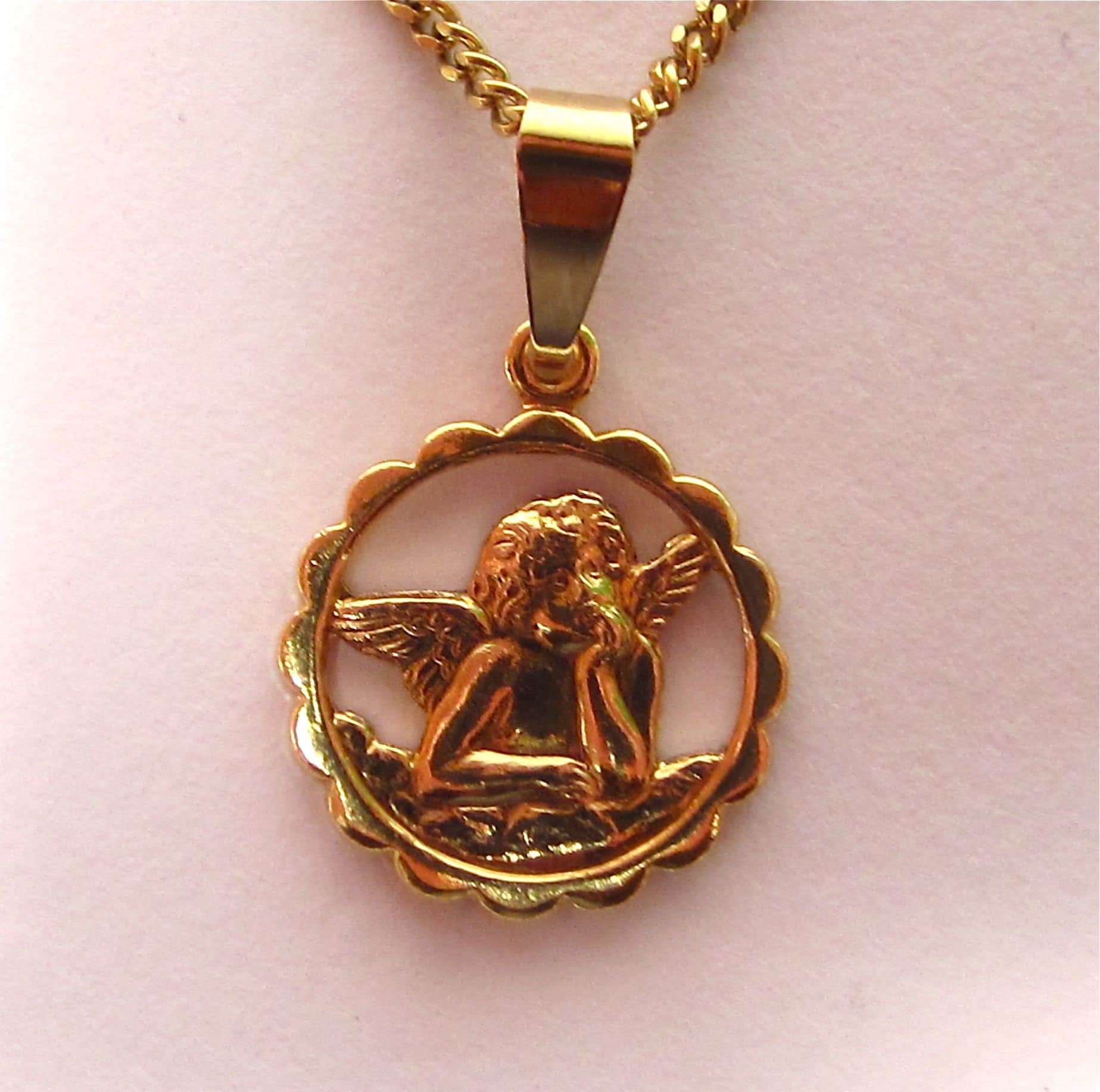 SoHo Schmuckmanufaktur - Wholesale Pendant/Charm Necklace - SoHo® Chain Cherub Angel Guardian Angel 18Kt Gold Plated2