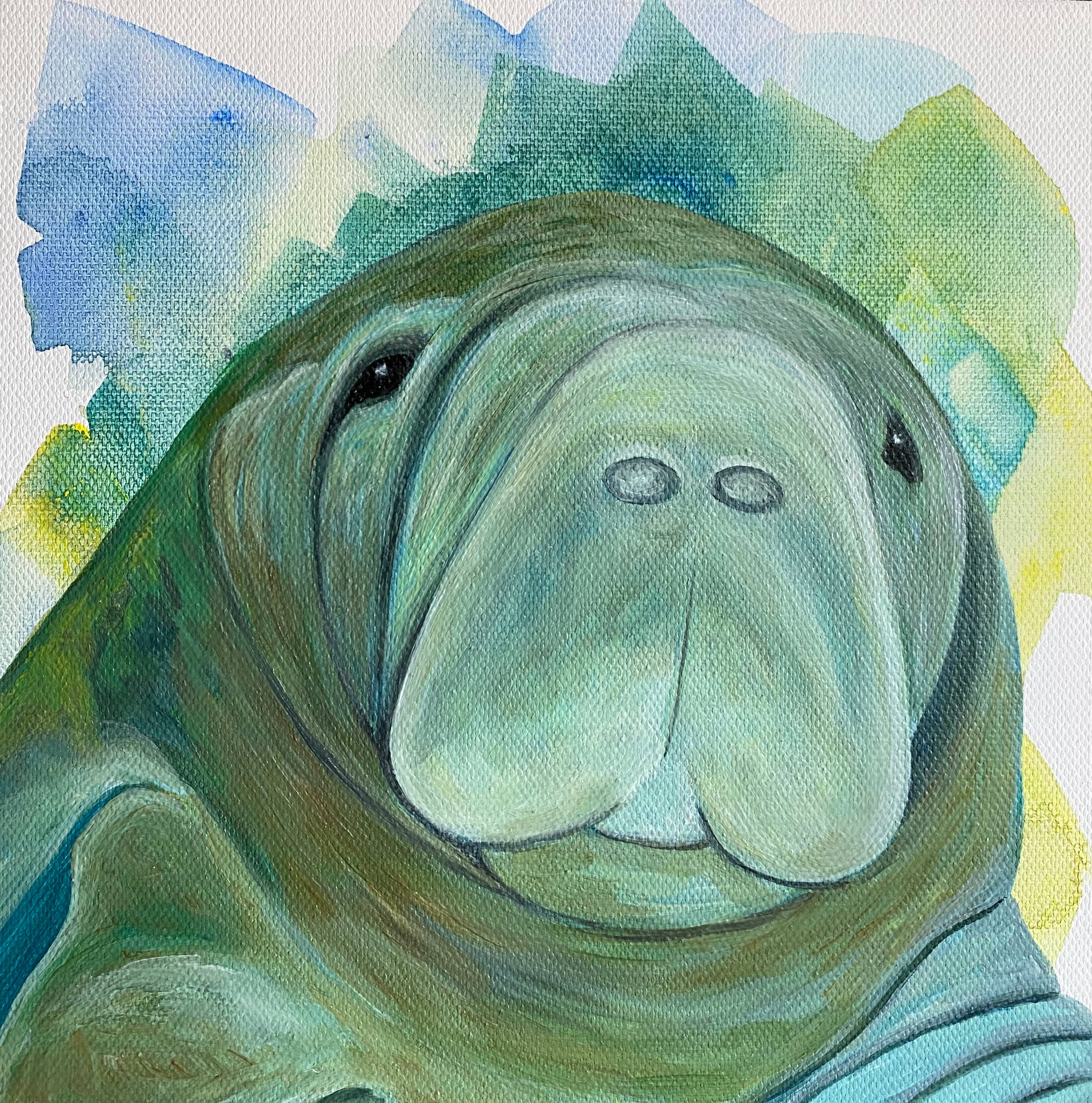 Jeanelle Demers - Wholesale Art Print - Manatee Art Print 8x8"1