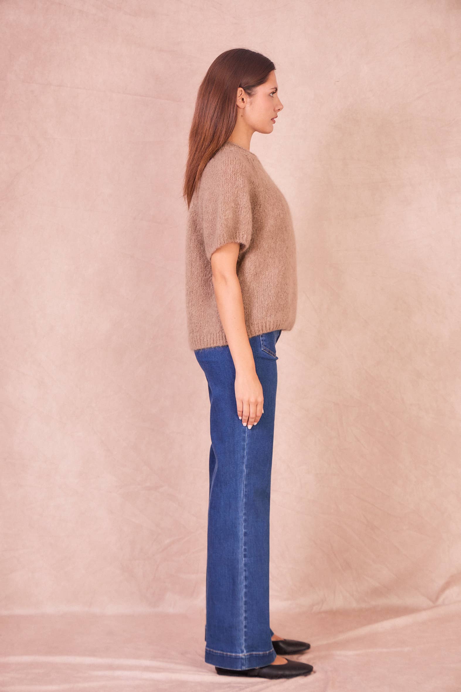 Calie Paris - Wholesale Knit Sweater - Women's - Short-Sleeve Mohair Blend Sweater10