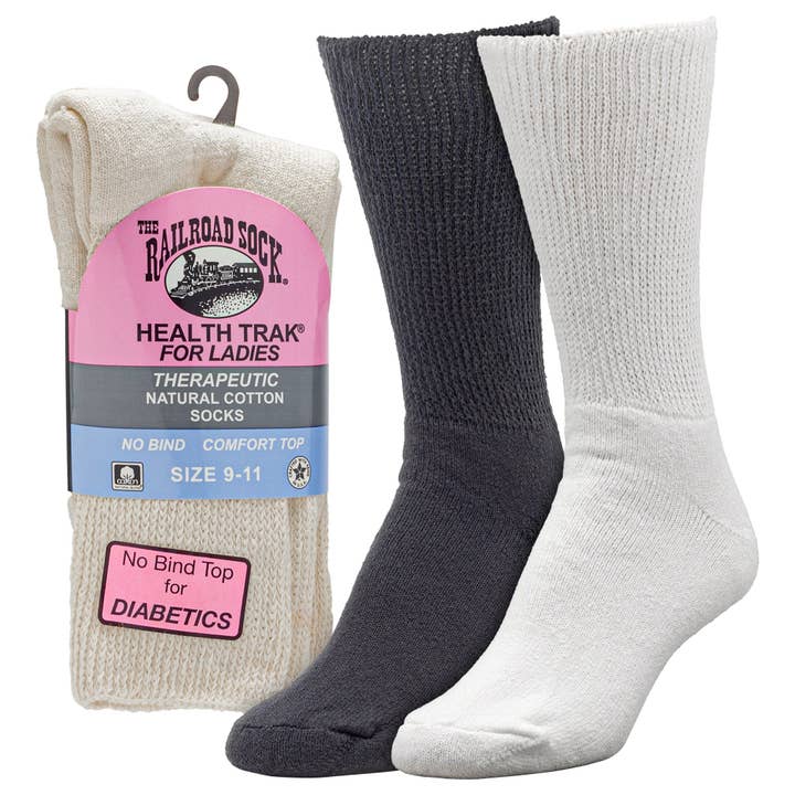 Women's Health Trak® Therapeutic Crew Socks (2pr) for wholesale by Railroad Sock llc
