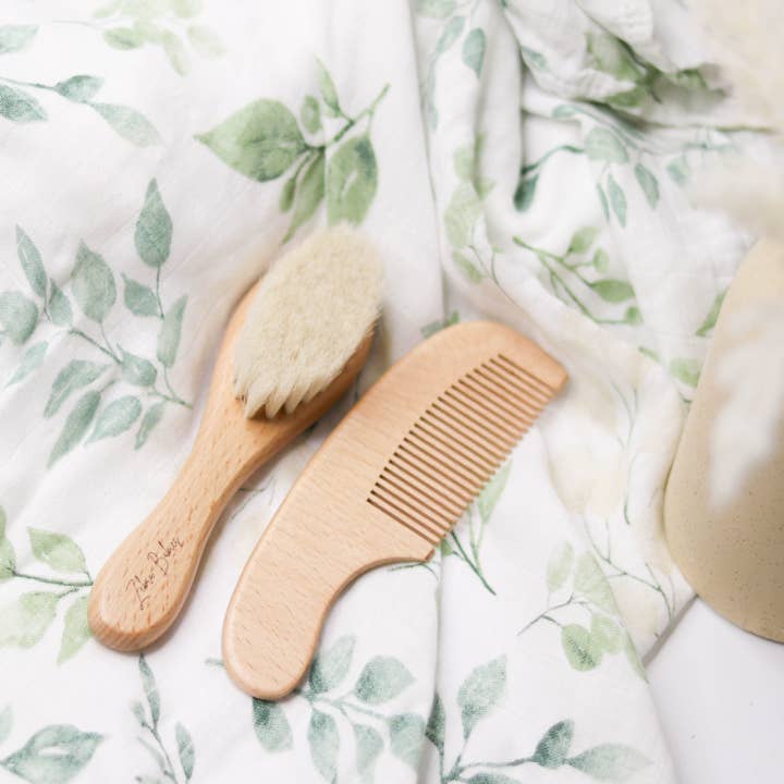 Set de Cepillo y Peine de Madera para Bebé para venta al por mayor de Zebra Babies