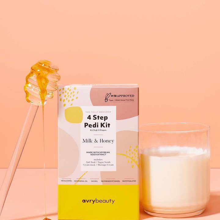 AvryBeauty - Wholesale Nailcare Set - Milk & Honey 4 Step Pedi Kit