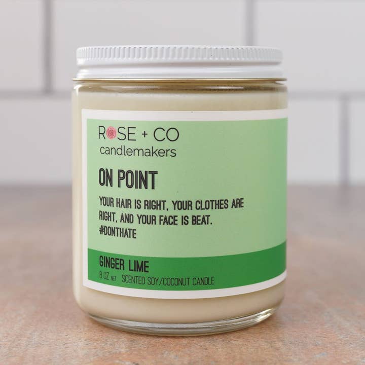 Johanna Howard Home - Venta al por mayor Velas en tarros - Vela en tarro On Point con jengibre y lima de Rose + Co.
