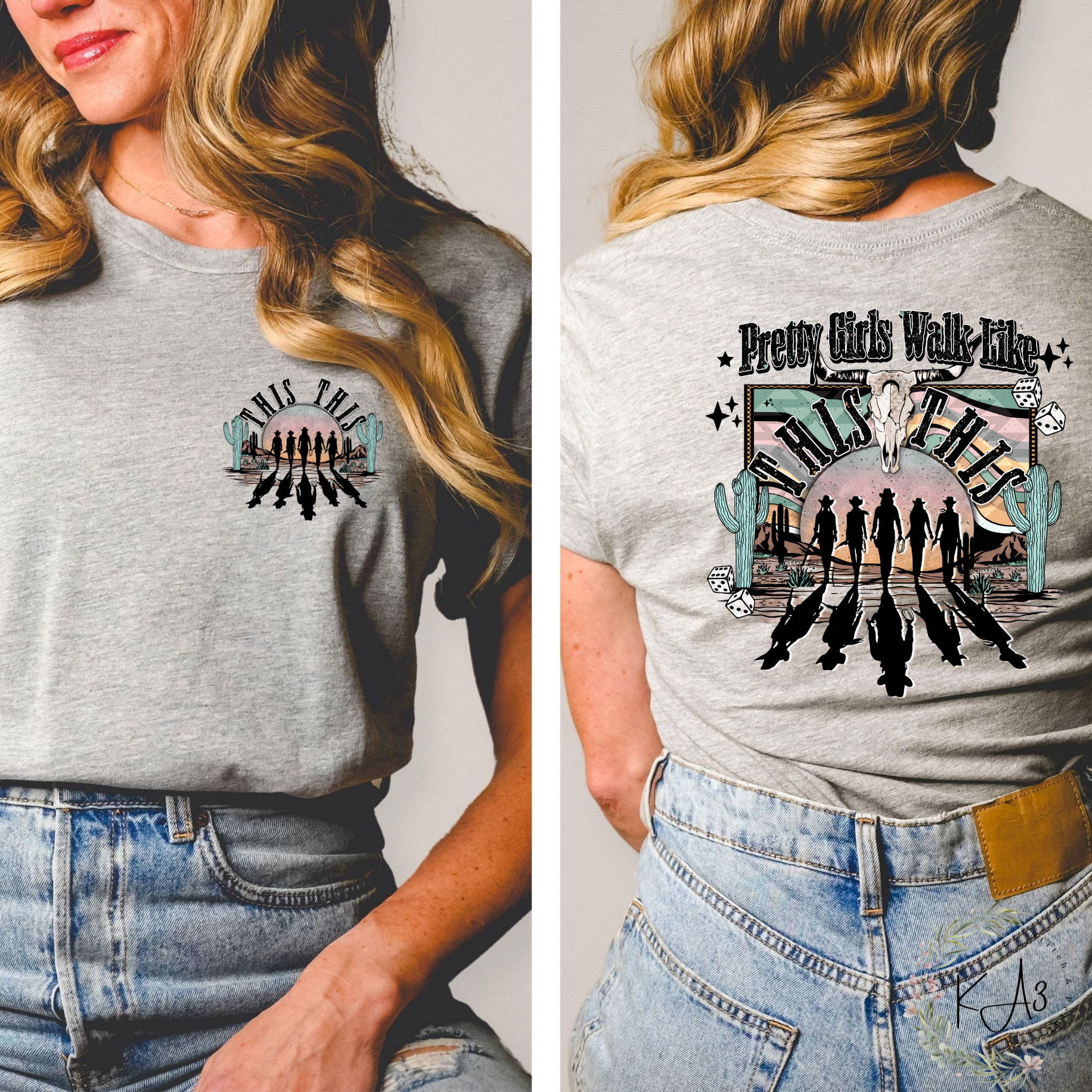 KA3 Stitch & Print - Wholesale Screen Printed T-Shirt - Women's - Pretty Girls Walk2