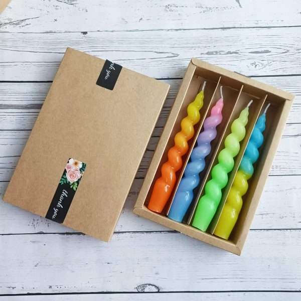 Holiday Home Decor Gradient Spiral Taper Candles for wholesale by Candles Meta