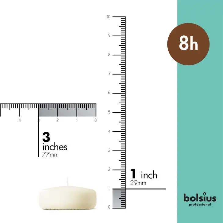BOLSIUS - Wholesale Novelty candle - Large 3 Inch Floating Candle Set of 12- Unscented - Ivory3