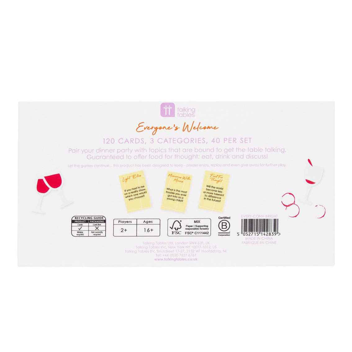 Talking Tables USA - Wholesale Card Game - Conversation Starter Game - 120 Cards | Everyday Games |3